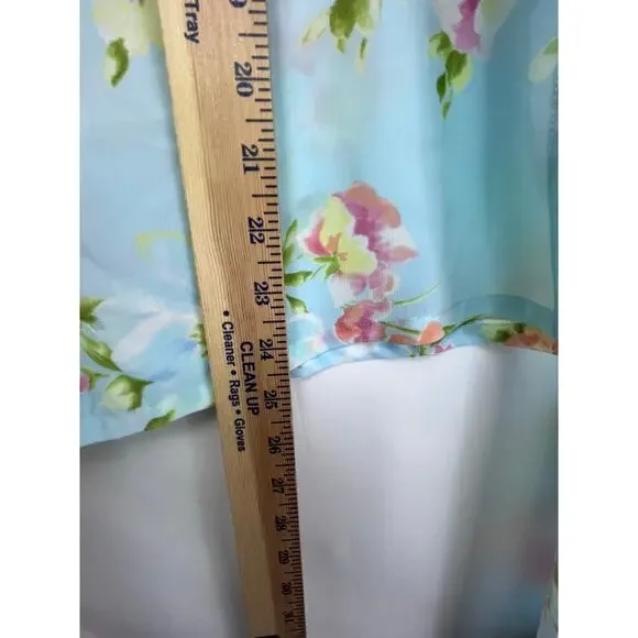 Oscar De La Renta Pink Label Women's Size Med Blue Floral Print Lounge Set - Picture 5 of 14